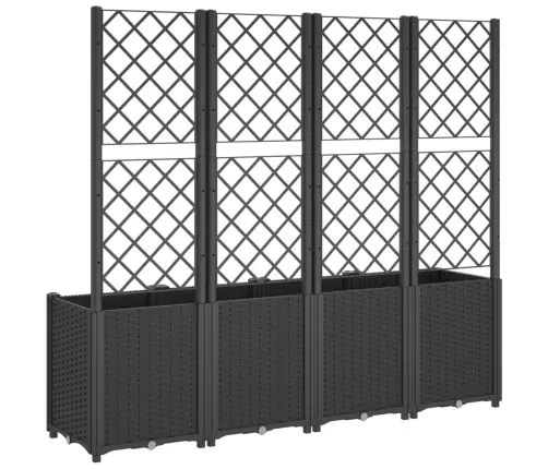 Sodo Lovelis Su Treliažu, Juodos Spalvos, 160X40X140cm Pp