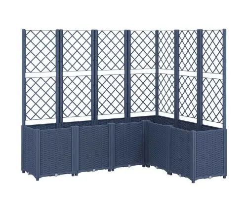 Dārza Puķu Kaste Ar Špaleru, Zili Pelēka, 160X120X140 Cm, Pp Vidaxl