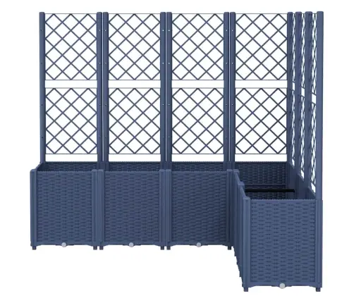 Dārza Puķu Kaste Ar Špaleru, Zili Pelēka, 160X120X140 Cm, Pp Vidaxl