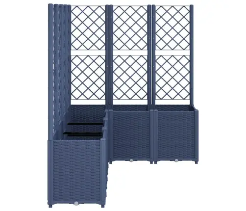 Dārza Puķu Kaste Ar Špaleru, Zili Pelēka, 160X120X140 Cm, Pp Vidaxl