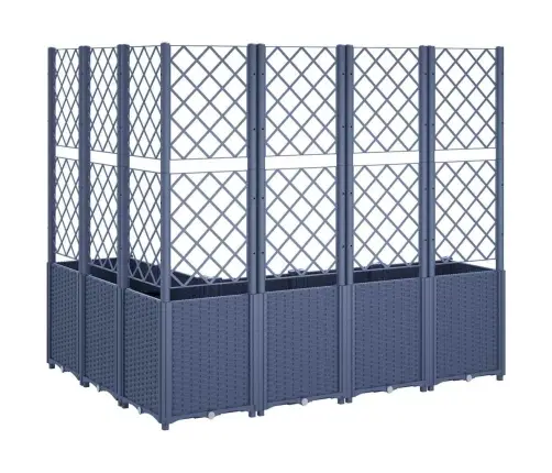 Dārza Puķu Kaste Ar Špaleru, Zili Pelēka, 160X120X140 Cm, Pp Vidaxl