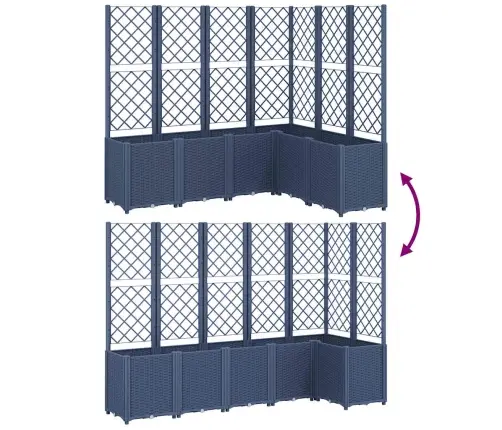 Dārza Puķu Kaste Ar Špaleru, Zili Pelēka, 160X120X140 Cm, Pp Vidaxl