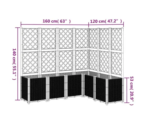 Võrega Taimekast, Helehall, 160X120X140 cm Pp