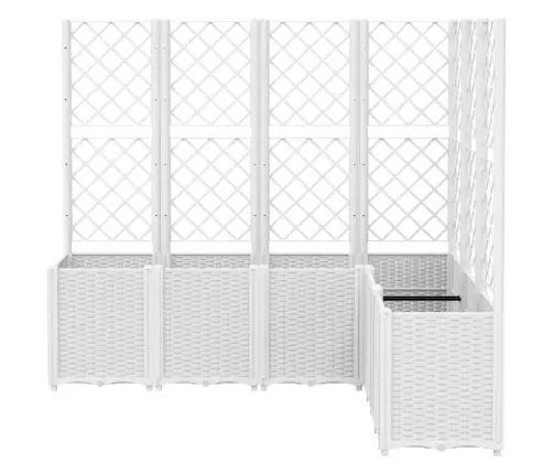 Dārza Puķu Kaste Ar Špaleru, Balta, 160X120X140 Cm, Pp Vidaxl