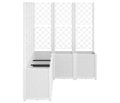 Dārza Puķu Kaste Ar Špaleru, Balta, 160X120X140 Cm, Pp Vidaxl