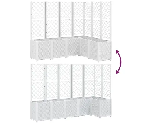 Dārza Puķu Kaste Ar Špaleru, Balta, 160X120X140 Cm, Pp Vidaxl