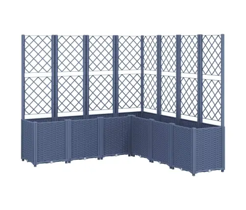 Dārza Puķu Kaste Ar Špaleru, Zili Pelēka, 160X160X140 Cm, Pp Vidaxl