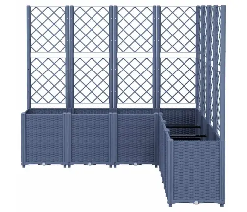 Dārza Puķu Kaste Ar Špaleru, Zili Pelēka, 160X160X140 Cm, Pp Vidaxl