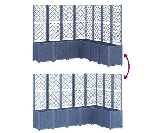 Dārza Puķu Kaste Ar Špaleru, Zili Pelēka, 160X160X140 Cm, Pp Vidaxl