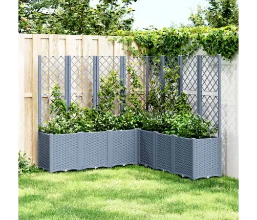 Dārza Puķu Kaste Ar Špaleru, Zili Pelēka, 160X160X140 Cm, Pp Vidaxl