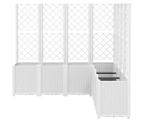 Dārza Puķu Kaste Ar Špaleru, Balta, 160X160X140 Cm, Pp Vidaxl