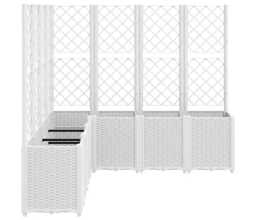 Dārza Puķu Kaste Ar Špaleru, Balta, 160X160X140 Cm, Pp Vidaxl
