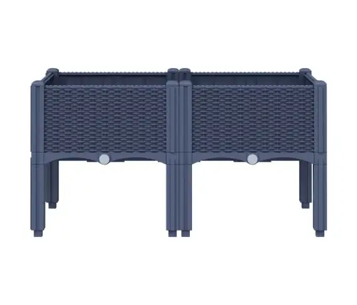 Dārza Puķu Kaste Ar Kājām, Zili Pelēka, 80X40X42 Cm, Pp Vidaxl