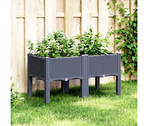 Dārza Puķu Kaste Ar Kājām, Zili Pelēka, 80X40X42 Cm, Pp Vidaxl