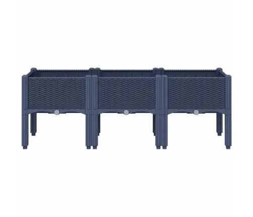 Dārza Puķu Kaste Ar Kājām, Zili Pelēka, 120X40X42 Cm, Pp Vidaxl