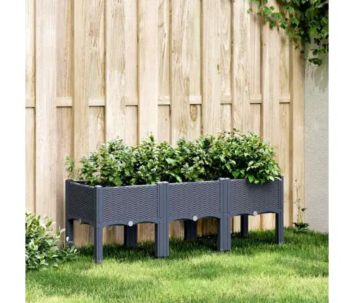 Dārza Puķu Kaste Ar Kājām, Zili Pelēka, 120X40X42 Cm, Pp Vidaxl