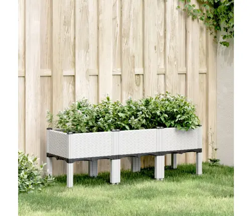 Sodo Lovelis Su Kojomis, Baltos Spalvos, 120X40X42cm Pp