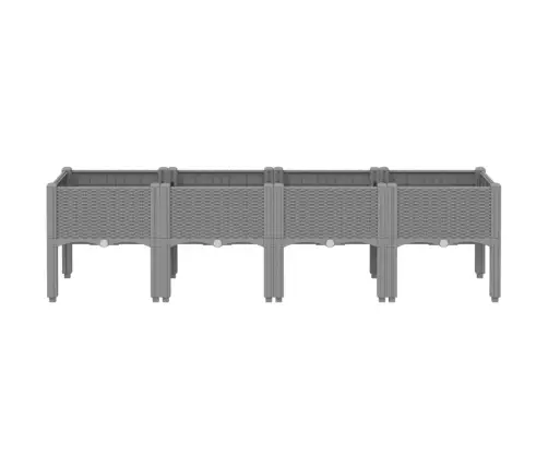 Dārza Puķu Kaste Ar Kājām, Gaiši Pelēka, 160X40X42 Cm, Pp Vidaxl