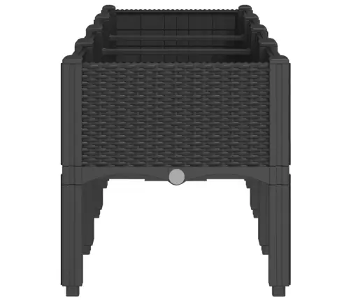 Dārza Puķu Kaste Ar Kājām, Melna, 160X40X42 Cm, Pp Vidaxl