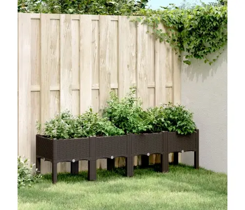 Dārza Puķu Kaste Ar Kājām, Brūna, 160X40X42 Cm, Pp Vidaxl