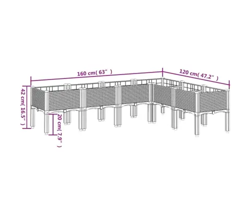 Sodo Lovelis Su Kojomis, Juodos Spalvos, 160X120X42cm Pp