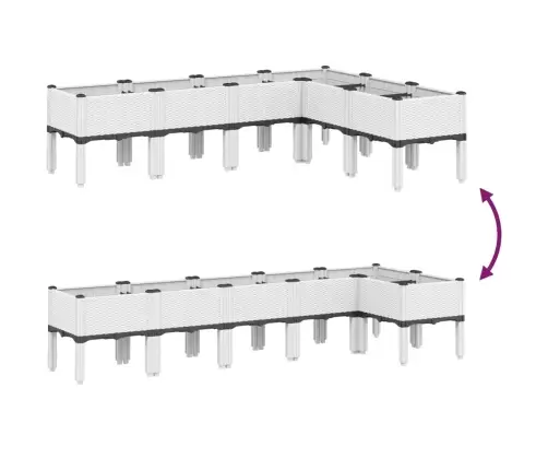 Jalgadega Taimekast, Valge, 160 X 120 X 42 cm Pp