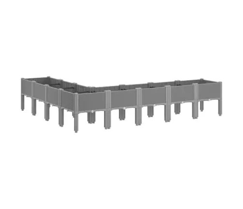 Dārza Puķu Kaste Ar Kājām, Gaiši Pelēka, 200X160X42 Cm, Pp Vidaxl