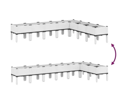 Jalgadega Taimekast, Valge, 200 X 160 X 42 cm Pp