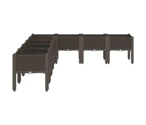 Dārza Puķu Kaste Ar Kājām, Brūna, 200X160X42 Cm, Pp Vidaxl