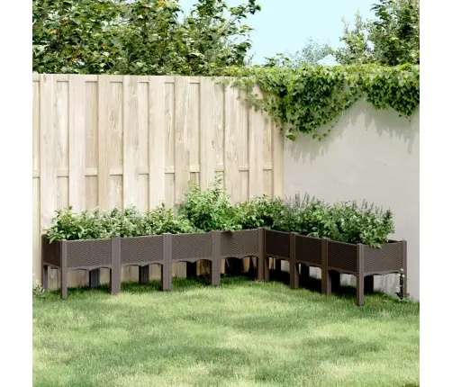 Dārza Puķu Kaste Ar Kājām, Brūna, 200X160X42 Cm, Pp Vidaxl