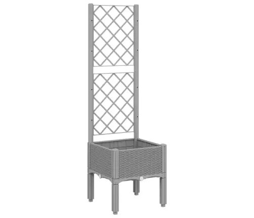 Sodo Lovelis Su Treliažu, Šviesiai Pilkas, 40X40X142cm Pp