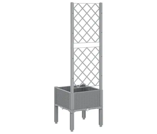 Sodo Lovelis Su Treliažu, Šviesiai Pilkas, 40X40X142cm Pp