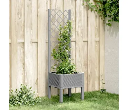 Sodo Lovelis Su Treliažu, Šviesiai Pilkas, 40X40X142cm Pp