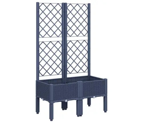 Sodo Lovelis Su Treliažu, Melsvai Pilkos Spalvos, 80X40X142cm Pp