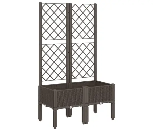 Dārza Puķu Kaste Ar Špaleru, Brūna, 80X40X142 Cm, Pp Vidaxl