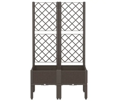 Dārza Puķu Kaste Ar Špaleru, Brūna, 80X40X142 Cm, Pp Vidaxl