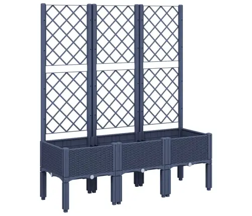 Dārza Puķu Kaste Ar Špaleru, Zili Pelēka, 120X40X142 Cm, Pp Vidaxl