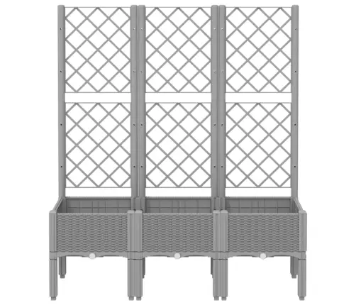 Dārza Puķu Kaste Ar Špaleru, Gaiši Pelēka, 120X40X142 Cm, Pp Vidaxl