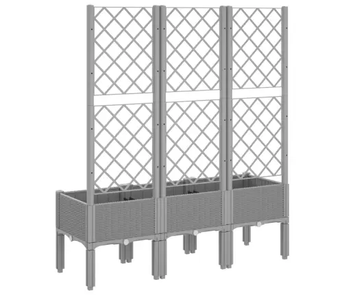 Dārza Puķu Kaste Ar Špaleru, Gaiši Pelēka, 120X40X142 Cm, Pp Vidaxl