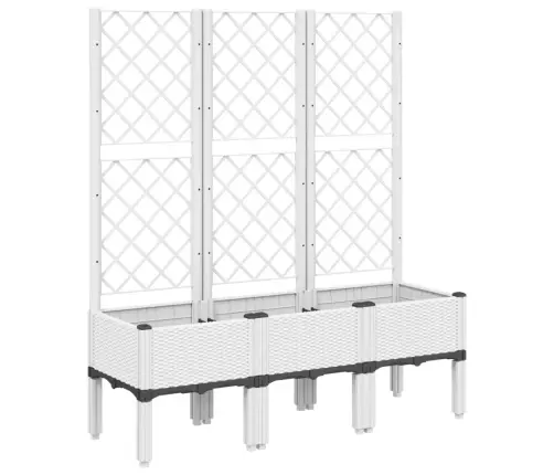 Dārza Puķu Kaste Ar Špaleru, Balta, 120X40X142 Cm, Pp Vidaxl