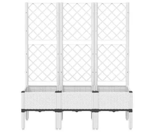 Dārza Puķu Kaste Ar Špaleru, Balta, 120X40X142 Cm, Pp Vidaxl