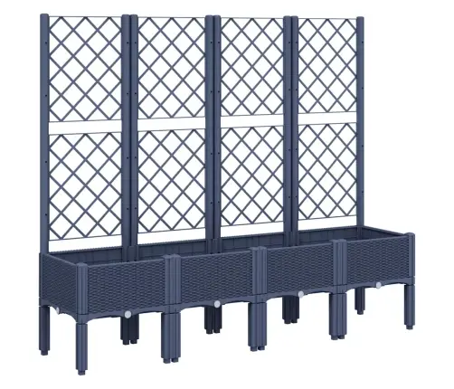 Dārza Puķu Kaste Ar Špaleru, Zili Pelēka, 160X40X142 Cm, Pp Vidaxl