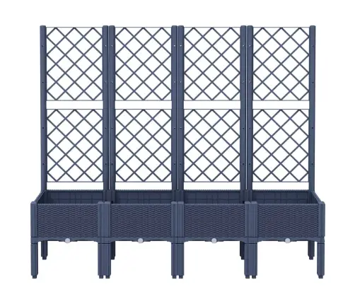 Dārza Puķu Kaste Ar Špaleru, Zili Pelēka, 160X40X142 Cm, Pp Vidaxl