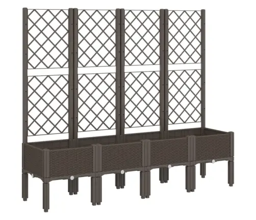 Dārza Puķu Kaste Ar Špaleru, Brūna, 160X40X142 Cm, Pp Vidaxl