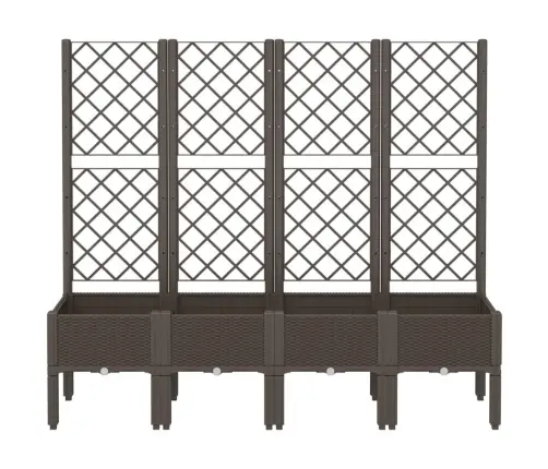Dārza Puķu Kaste Ar Špaleru, Brūna, 160X40X142 Cm, Pp Vidaxl