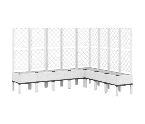 Dārza Puķu Kaste Ar Špaleru, Balta, 200X160X142 Cm, Pp Vidaxl