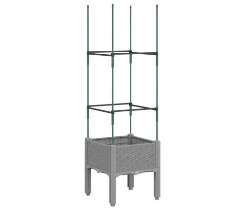 Sodo Lovelis Su Treliažu, Šviesiai Pilkas, 40X40X142,5cm Pp