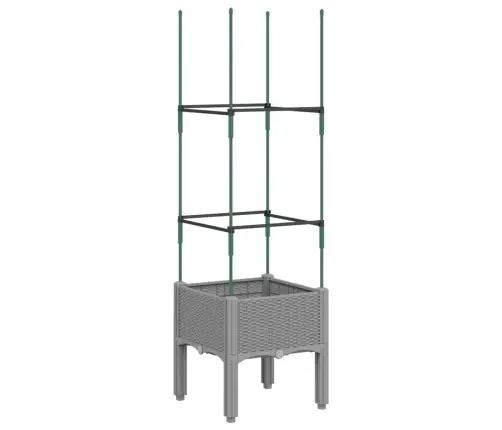 Sodo Lovelis Su Treliažu, Šviesiai Pilkas, 40X40X142,5cm Pp