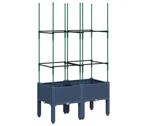 Dārza Puķu Kaste Ar Špaleru, Zili Pelēka, 80X40X142,5 Cm, Pp Vidaxl