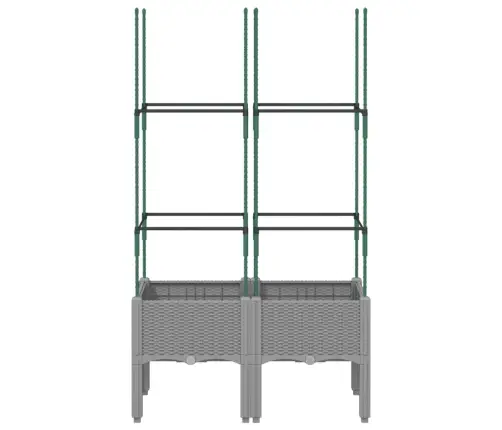 Dārza Puķu Kaste Ar Špaleru, Gaiši Pelēka, 80X40X142,5 Cm, Pp Vidaxl
